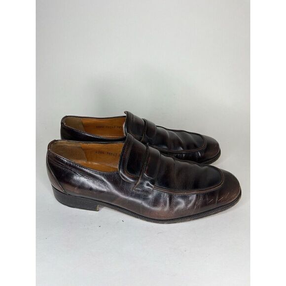 Sears Vintage Loafers Men Size 9.5D Brown Leather Made In Italy - Picture 4 of 13